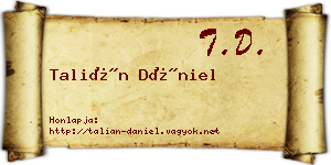 Talián Dániel névjegykártya